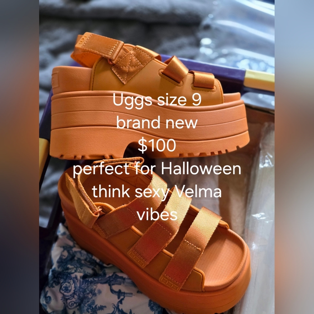 UGG Vibrant Orange Platform Sandals They Are Missing The Extra Straps!!!! Offer!